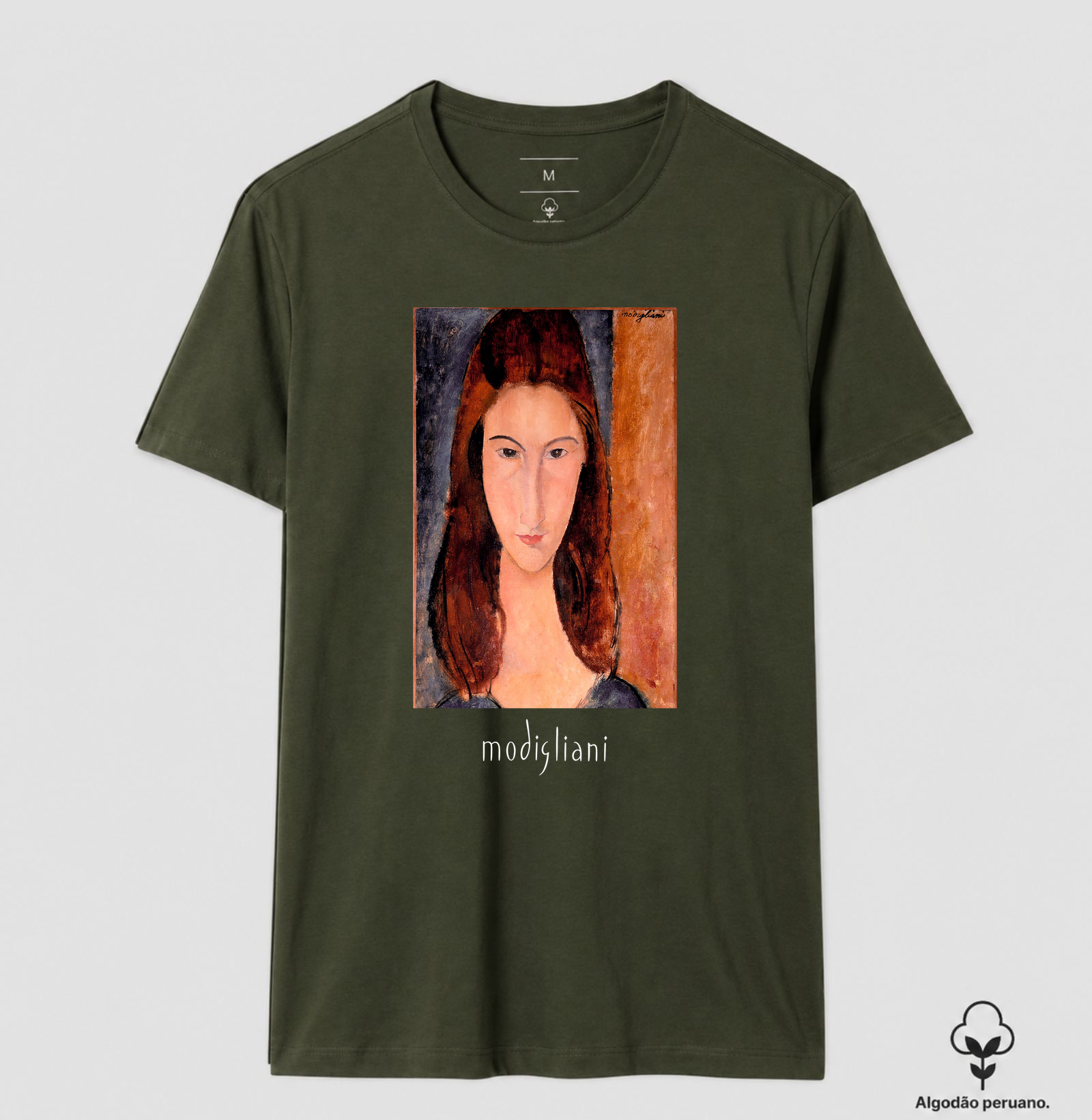 Camiseta Algodão Peruano Tanguis Retrato de Jeanne Hébuterne Modigliani - Imagem 2