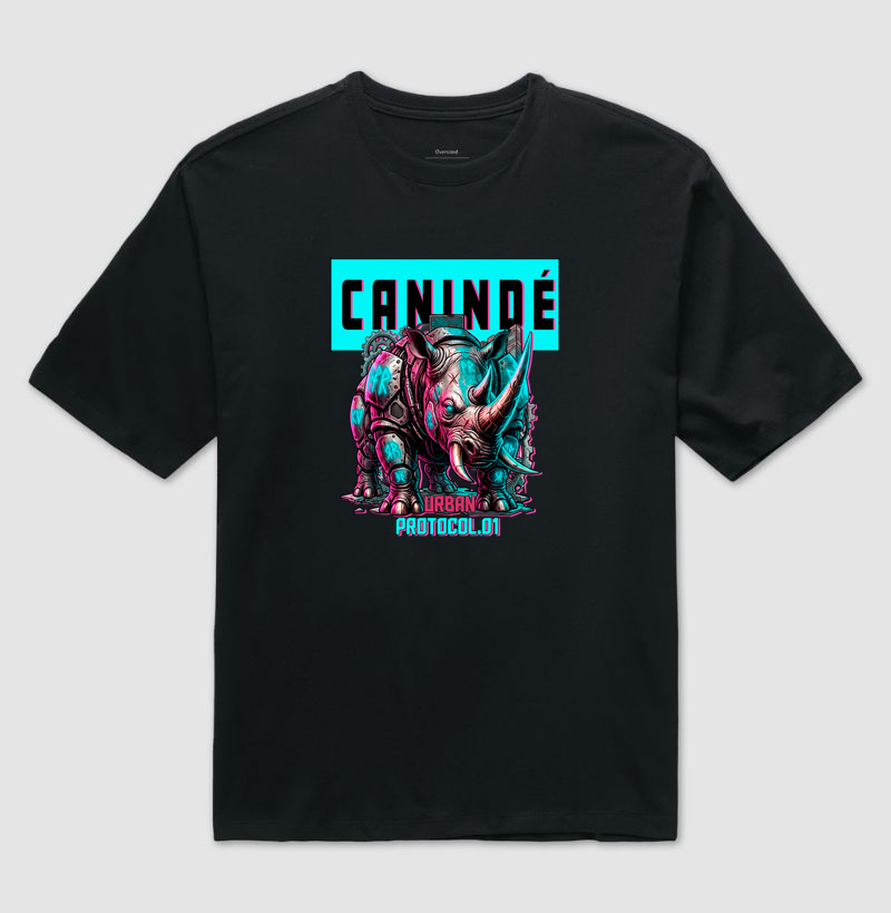 Camiseta Oversized Rinoceronte Cyberpunk | Origem Eterna — Aion Abstract - Imagem 5