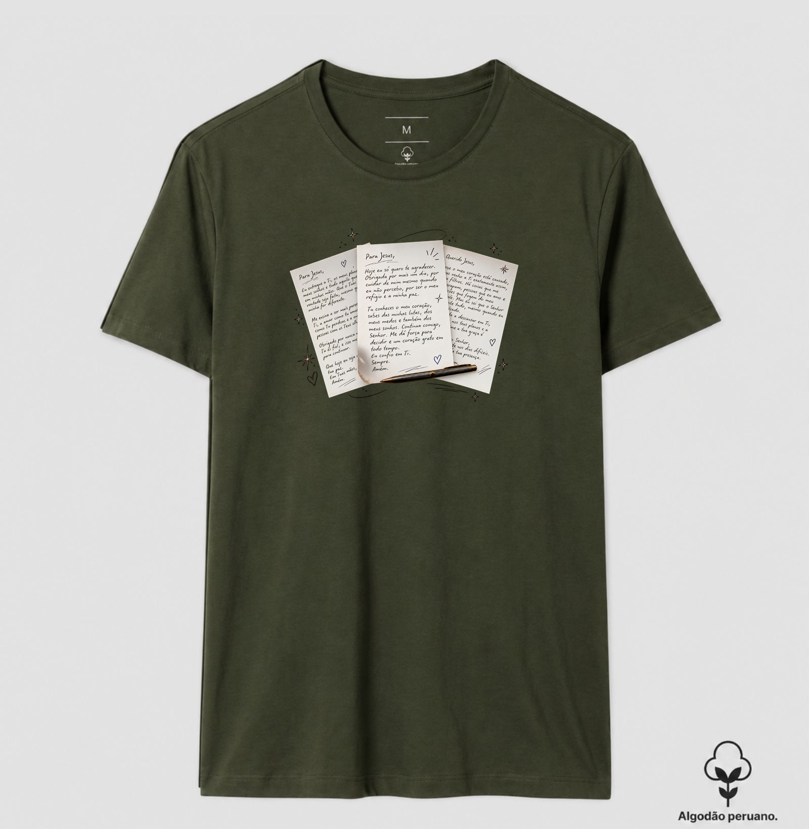Camiseta Carta para Jesus - Algodão Peruano - Imagem 5