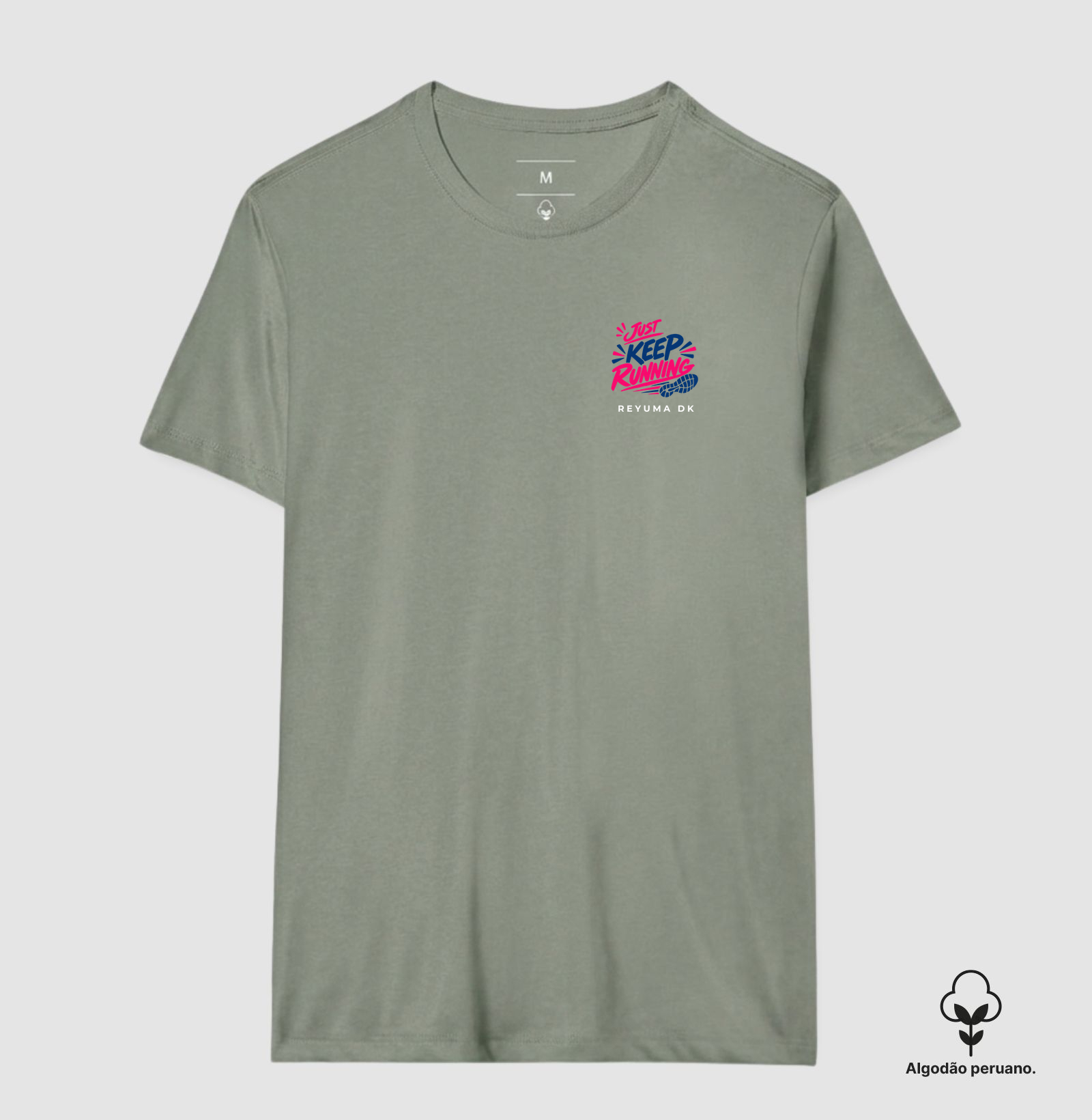 Camiseta Masculina, Feminina, Babylook e Unissex de Algodão Peruano Corrida "Just Keep Running"  - Imagem 4