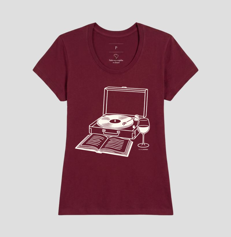 Camiseta Vinil, Livro e Vinho (estampa G) - Imagem 19