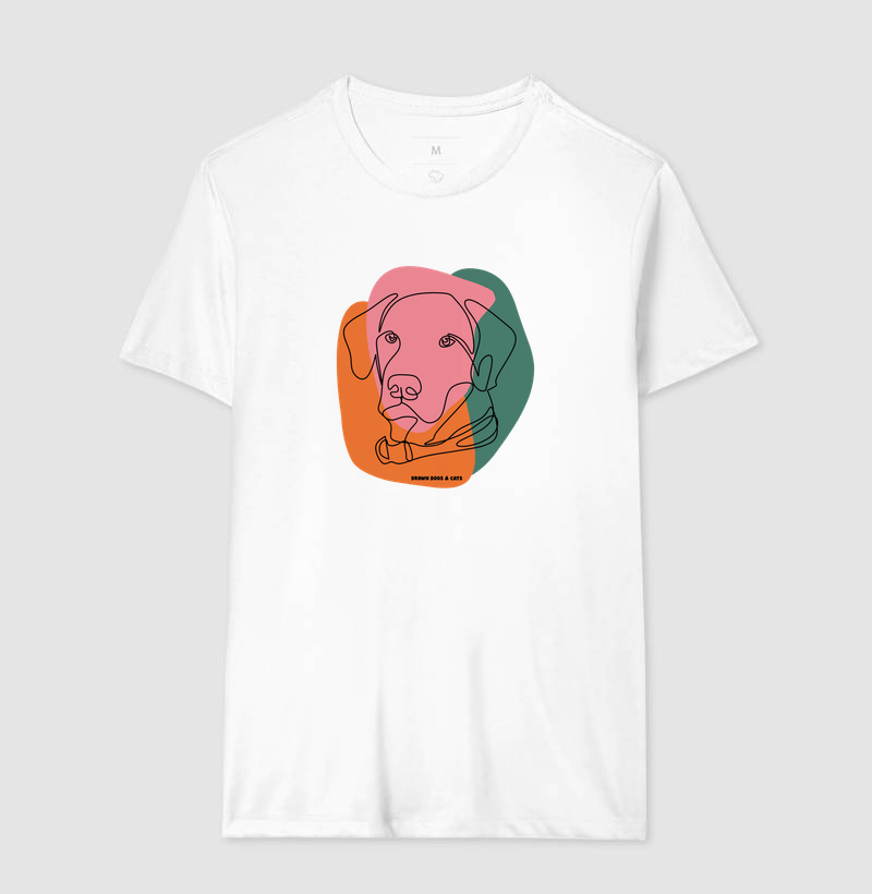 Cachorro de linhas e fundo rosa, verde e laranja - Imagem 5