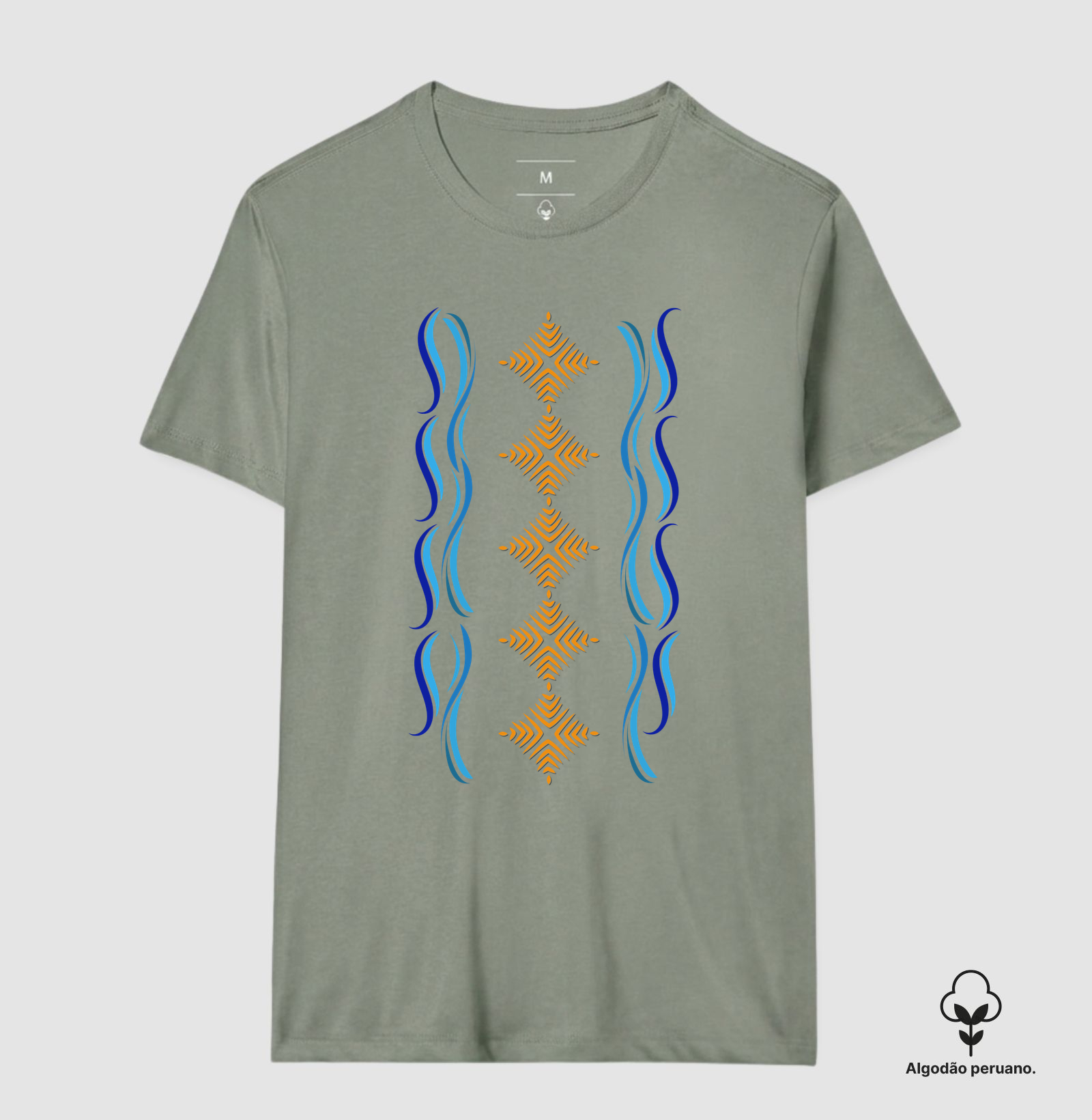 T-shirt Indígena- Grafismo Tsamata Piruara – A Escama que Guarda o Movimento do Rio - Imagem 6
