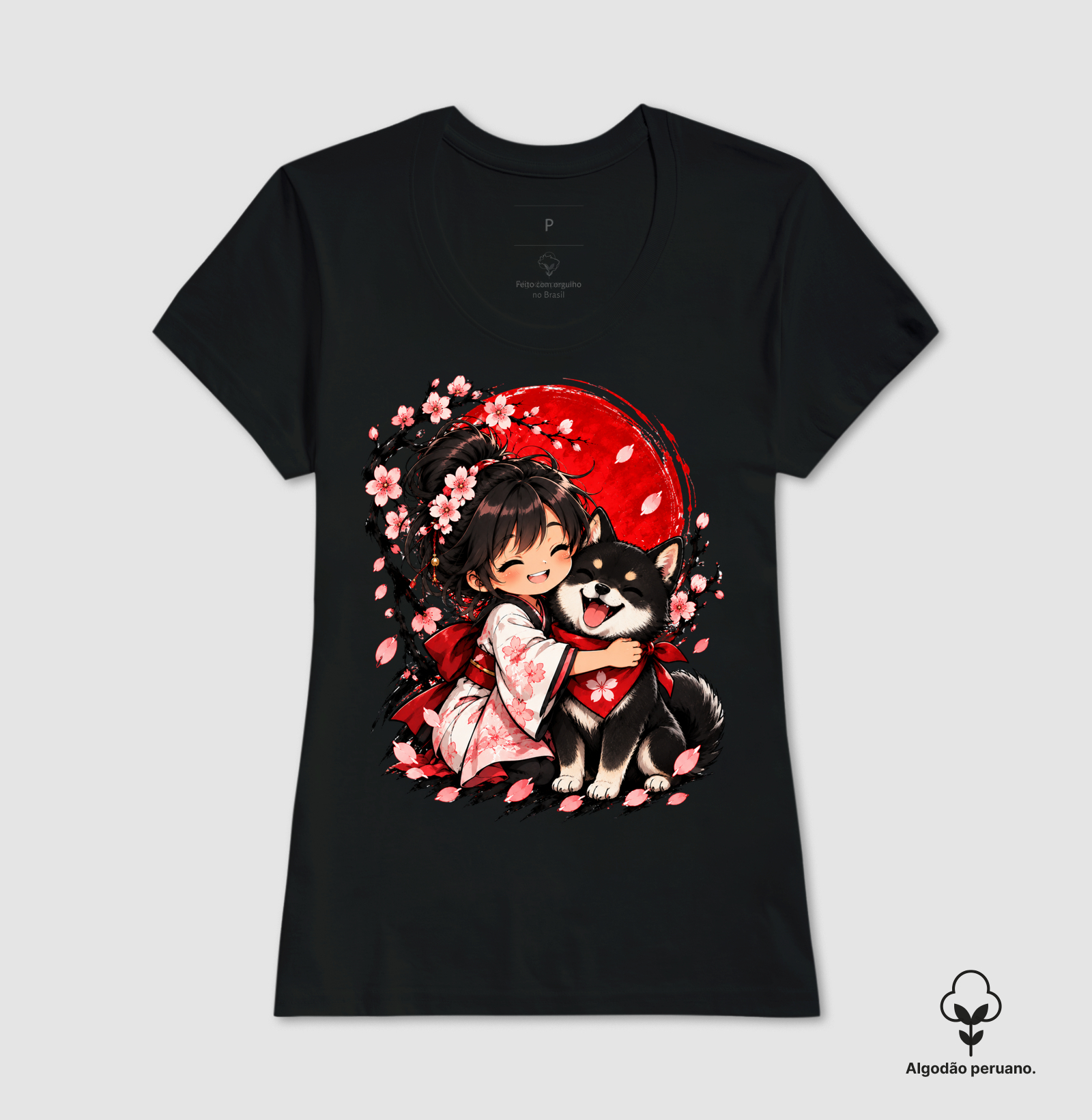 Sakura & Shiba — Amizade que Floresce (Preto) - Imagem 3