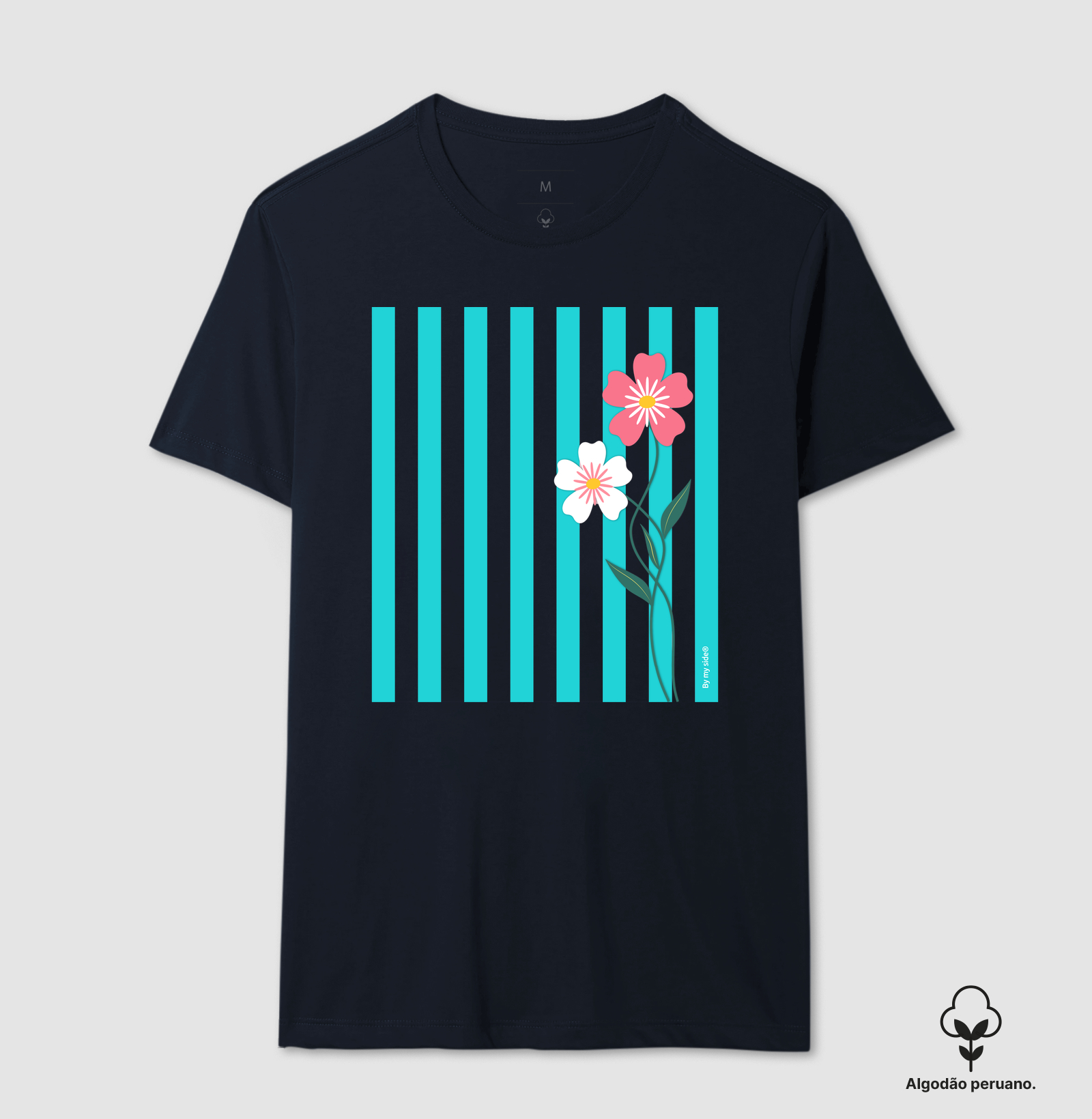 FLOR ROSA 01 - Algodão Peruano - Imagem 5
