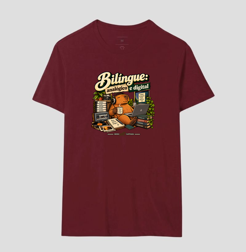 BILÍNGUE, ANALÓGICO E DIGITAL - Modo Capivara - Camiseta - Imagem 18