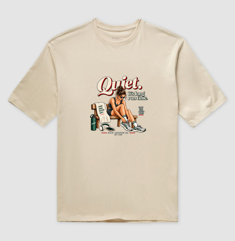 Camiseta Oversized Corrida - Quiet, It's Long Run Time - Imagem 3