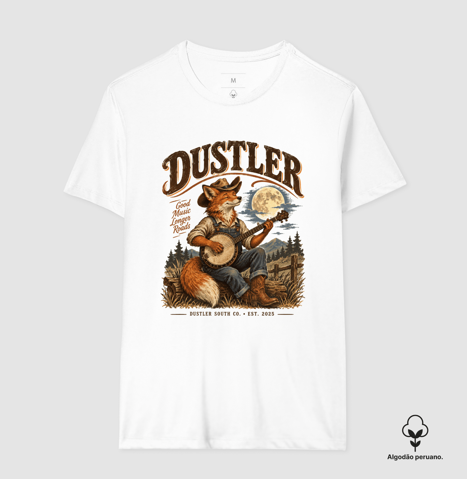 Camiseta Country Masculina Dustler Bluegrass Fox Banjo - Imagem 2
