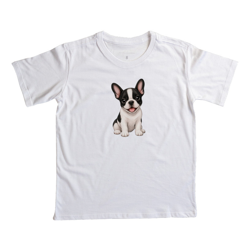 Bulldog (Buldogue) Francês Preto e Branco - Desenho Animado - Imagem 3