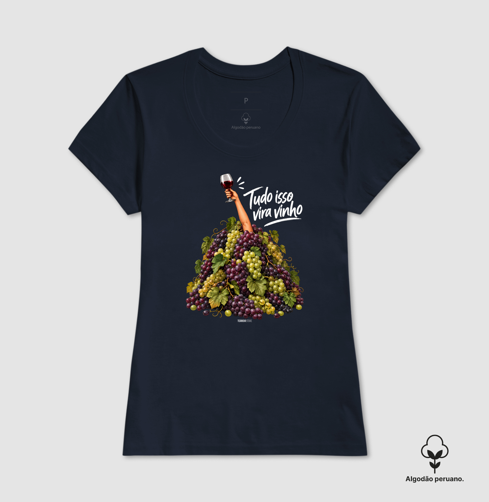 Camiseta “Tudo Isso Vira Vinho” – Humor & Lifestyle - Imagem 3