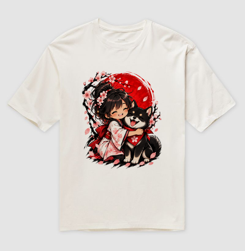 Sakura & Shiba — Amizade que Floresce (Preto) - Imagem 4