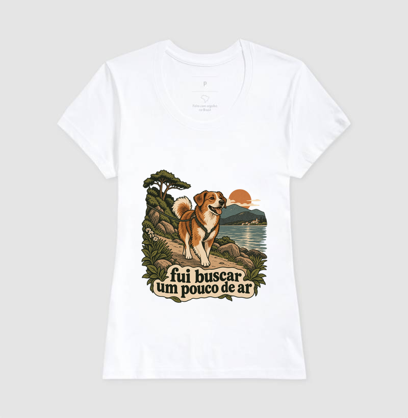 Camiseta Cachorro Natureza "fui buscar um pouco de ar" | Pelo & Pano - Imagem 5
