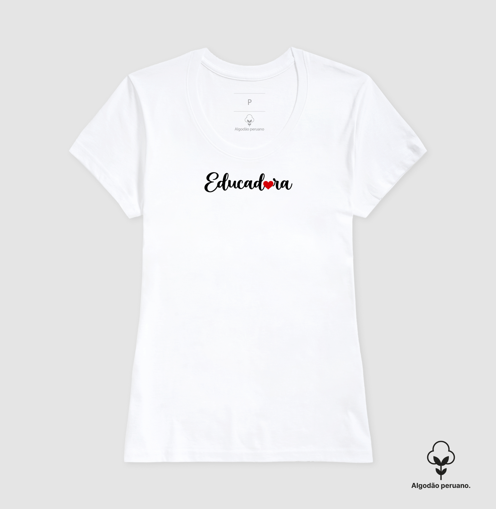 Educadora - coração (algodão peruano) - Imagem 5