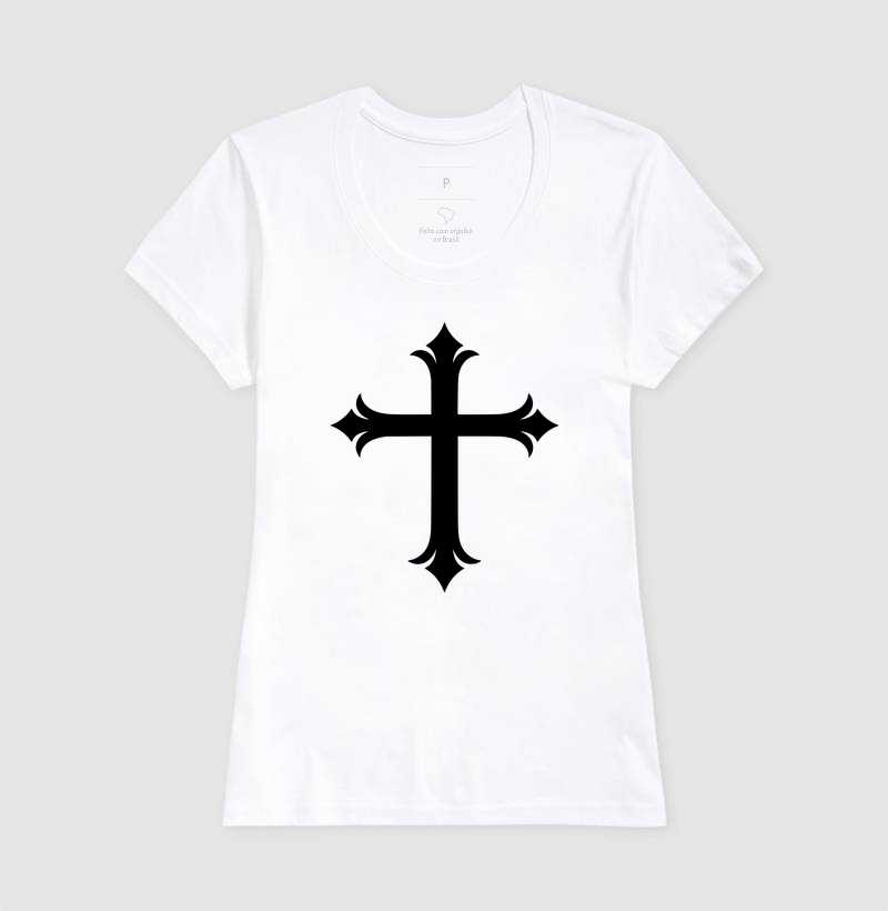 Camiseta Feminina Acinturada Cruz Sagrada - Imagem 3