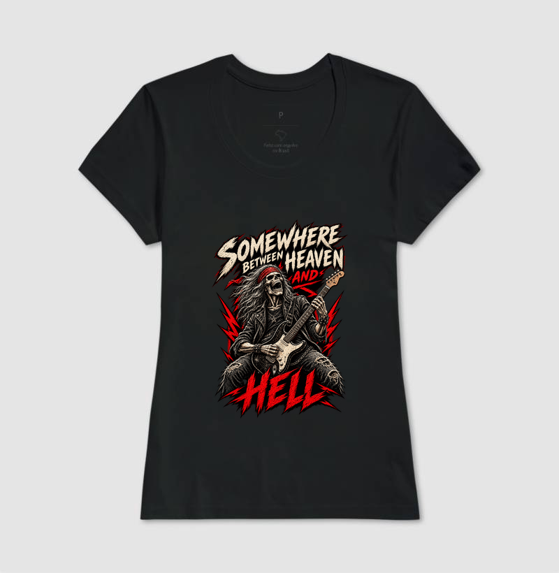Camiseta Rock Somewhere Between Heaven and Hell - Imagem 3
