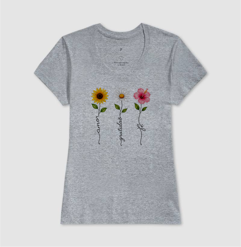 Camiseta Floresça com amor, fé e gratidão. - Imagem 9