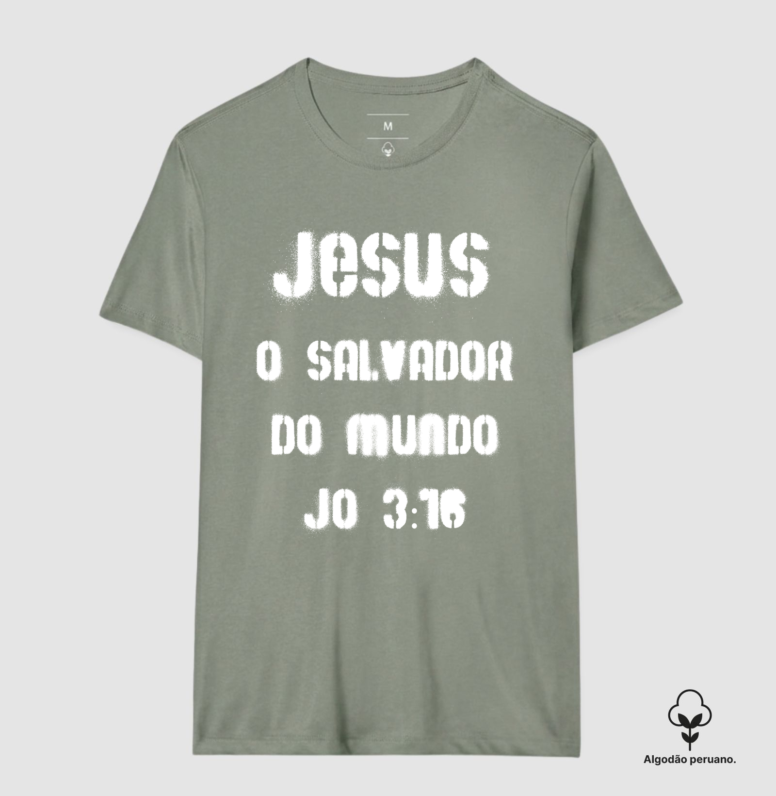Camiseta Algodão Peruano Cristã O Salvador do Mundo - Imagem 5