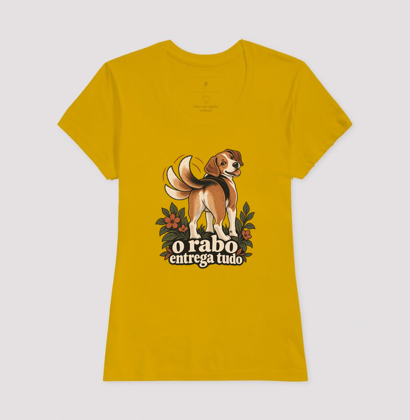 Camiseta Cachorro Humor "o rabo entrega tudo" | Pelo & Pano - Imagem 15