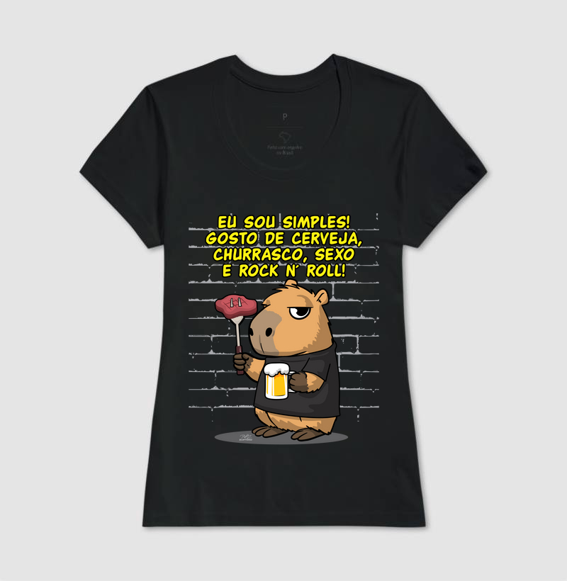 Camiseta Capivara rock simples - Imagem 3
