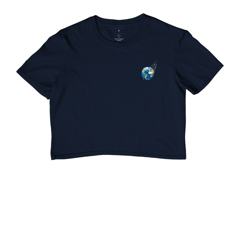 Camiseta Globo Terrestre Avioes Dispersos Bolso | Arte 3D Viagem Mundo Pocket | Colecao Viciados em Viagem - Imagem 4
