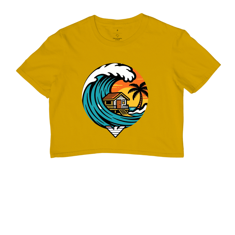 Paraíso no mar - estampa exclusiva.  Sente a brisa, ouça o som das ondas e leve a vibe do paraíso pra onde você for! Mais que uma camiseta - é levar o paraíso com você todo dia. - Imagem 8