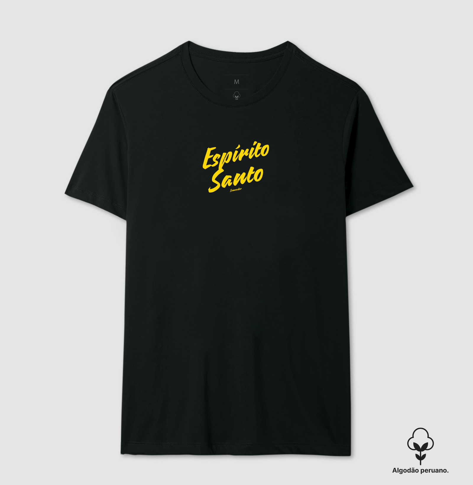 Camiseta Algodão Peruano Cristã Espírito Santo Manuscrito - Imagem 2