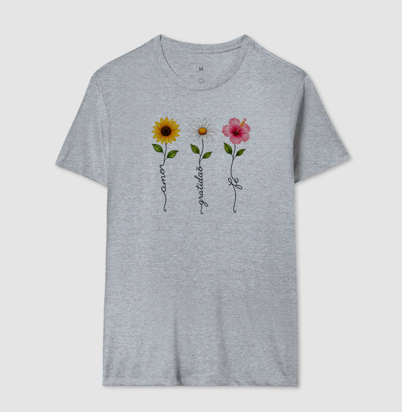 Camiseta Floresça com amor, fé e gratidão. - Imagem 8