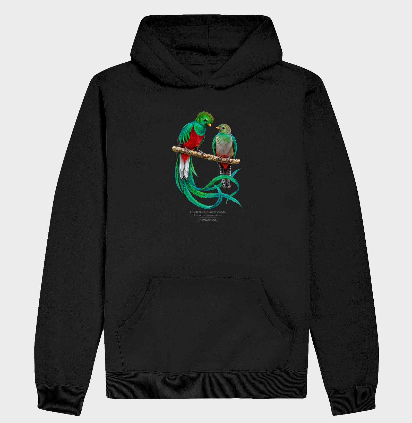 Traços Alados - Quetzal-resplandescente - Moletom Hoddie - Imagem 4