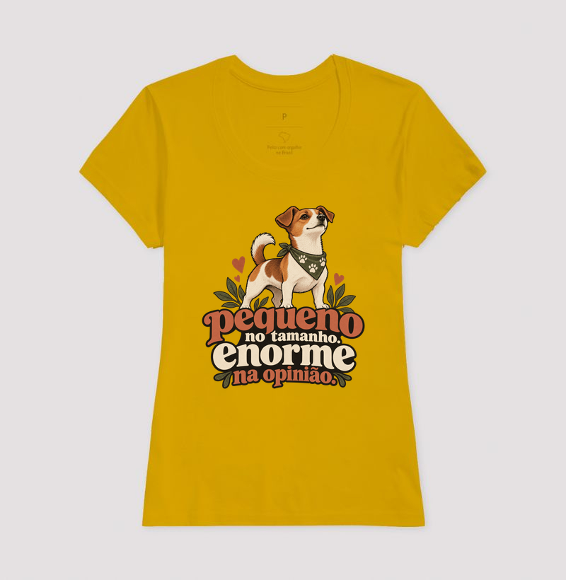 Camiseta Cachorro Pequeno "enorme na opinião" | Pelo & Pano - Imagem 15