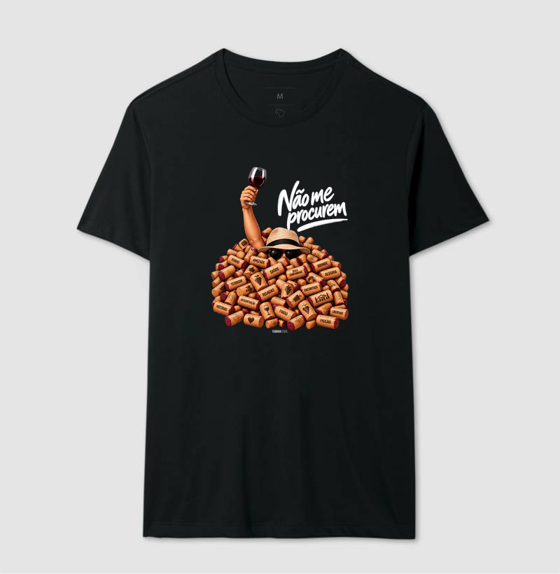 Camiseta “Não Me Procurem” – Wine Lifestyle - Versão Chapéu - Imagem 2