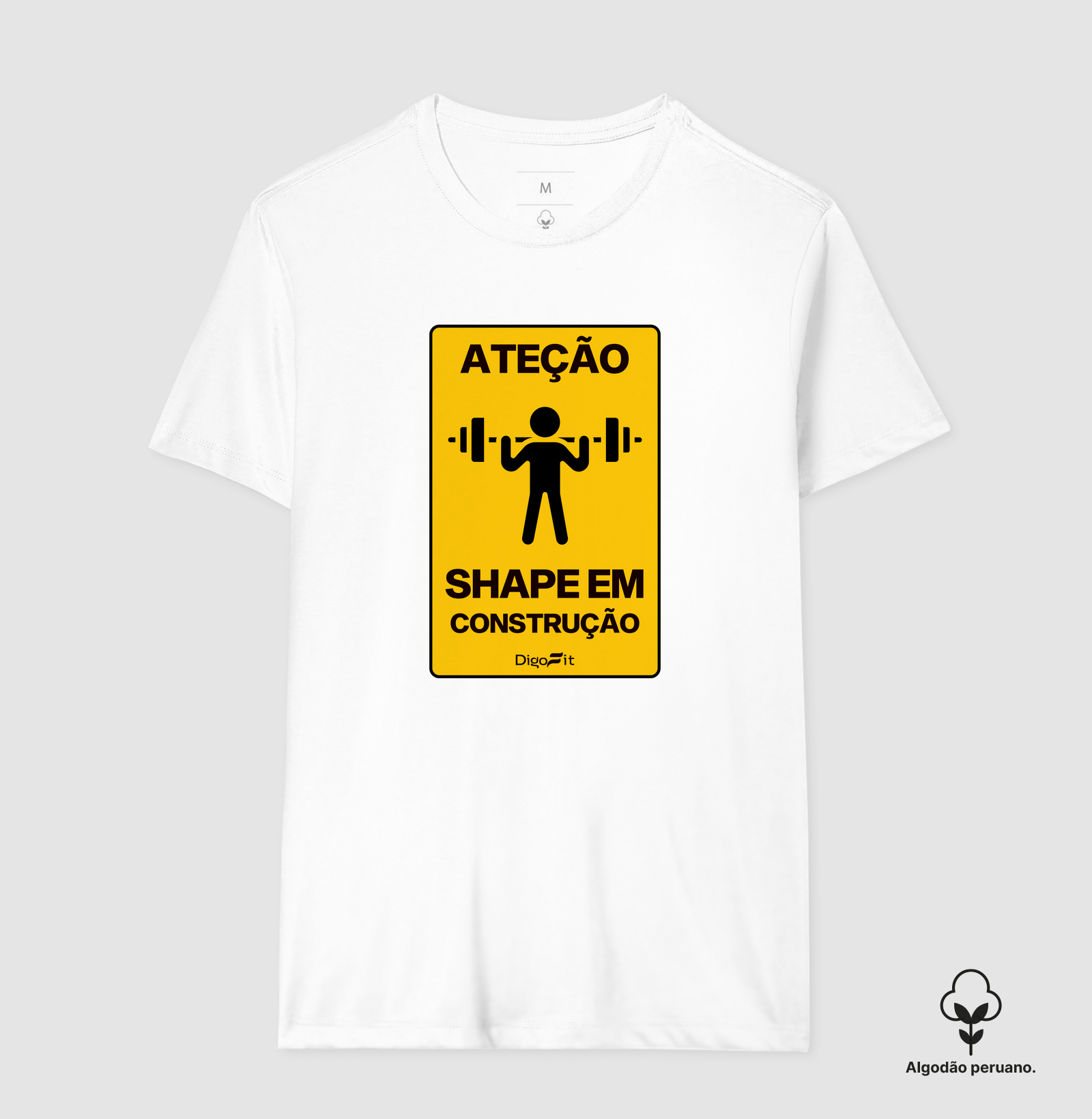 CAMISETA ALGODÃO PERUANO ACADEMIA SHAPE EM CONSTRUÇÃO - Imagem 2