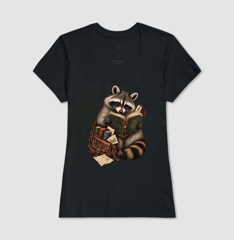 Camiseta Guaxinim Leitor - Imagem 3