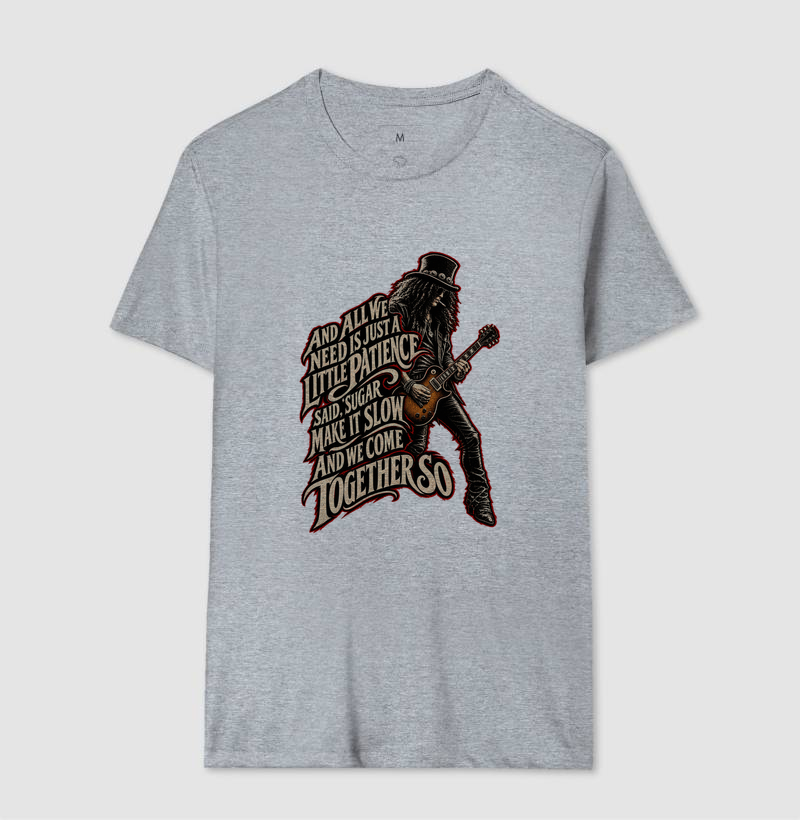 Camiseta Patience – Rock, Guitarra e Atitude | Estampa Vintage Rock - Imagem 8
