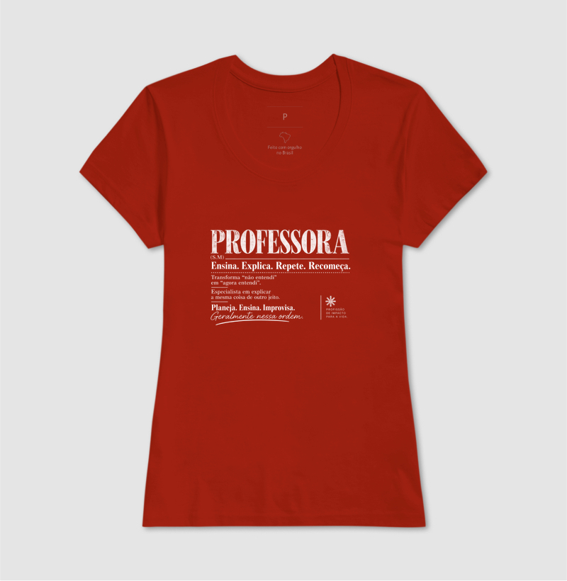 Camiseta Feminina Algodão Definição Professora Estampa Docente  - Imagem 11