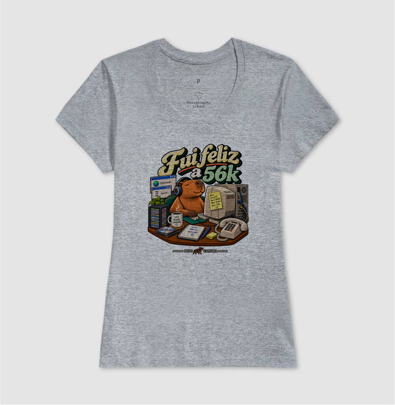 FUI FELIZ A 56K - Modo capivara - Camiseta - Imagem 11