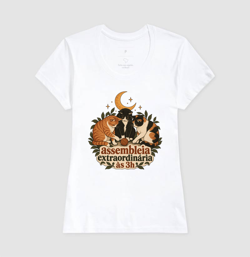 Camiseta Vários Gatos "assembleia extraordinária às 3h" | Pelo & Pano - Imagem 5