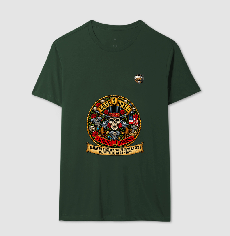 Camiseta Guns N’ Roses Caveira, Rosas e Revólveres - Imagem 10
