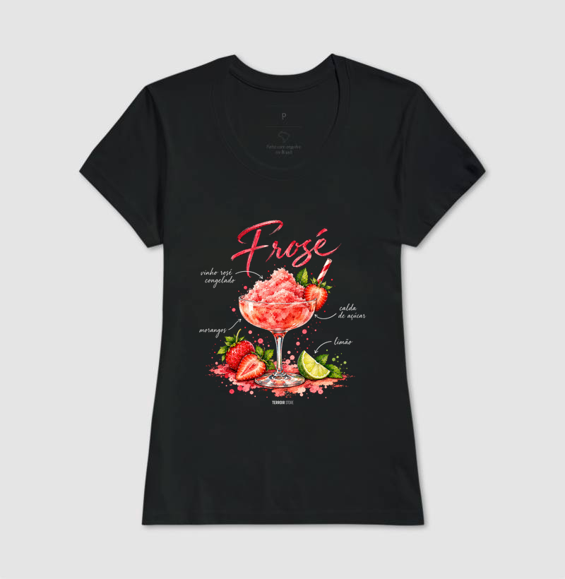 Camiseta Frosé – Drink com Vinho Rosé e Morango - Imagem 3