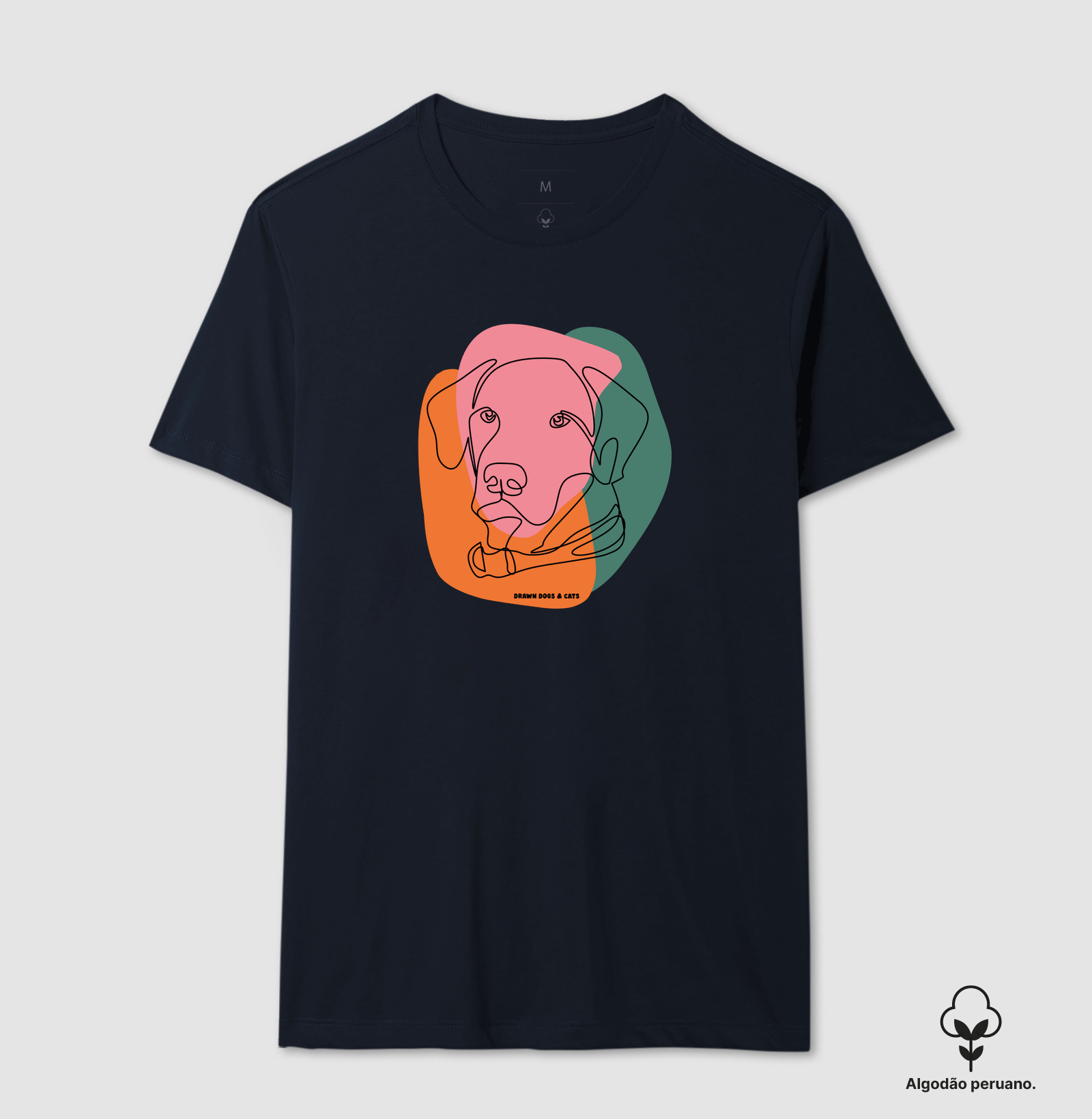 Cachorro de linhas e fundo rosa, verde e laranja - Imagem 4