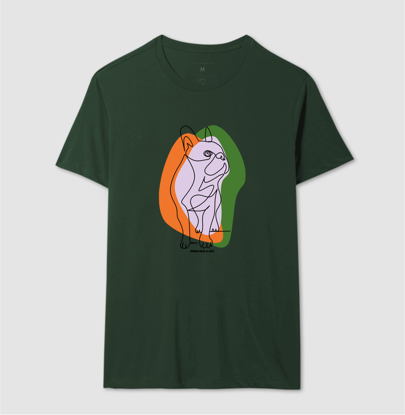 Bulldog de linhas com fundo laranja e verde - Imagem 11