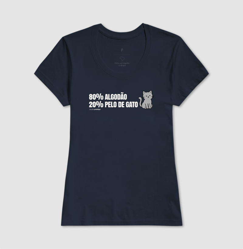 Camiseta 80% Algodão 20% Pelo de Gato - Imagem 5