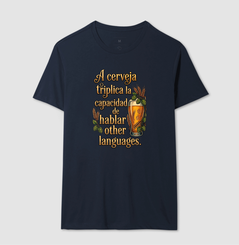 Camiseta Poliglota de Bar: A Cerveja Triplica - Imagem 4