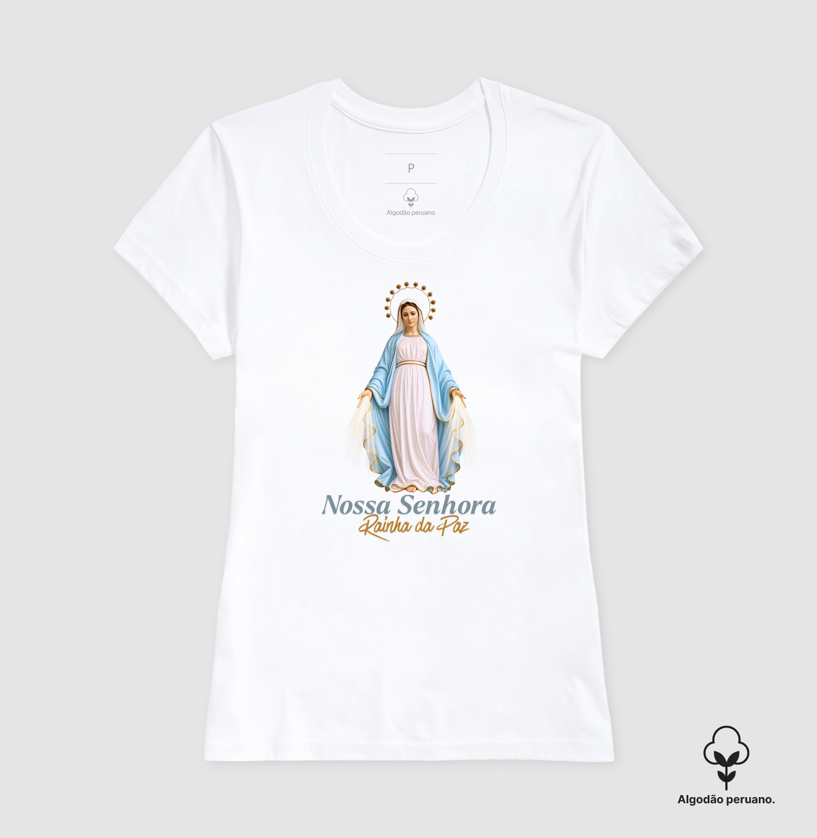 Camiseta Católica Nossa Senhora Rainha da Paz - Imagem 4
