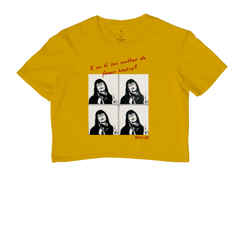 Camiseta Feminina Eu Lá Sou Mulher de Fazer Backup Frase Engraçada Pop Art Estampa Unissex - Imagem 7