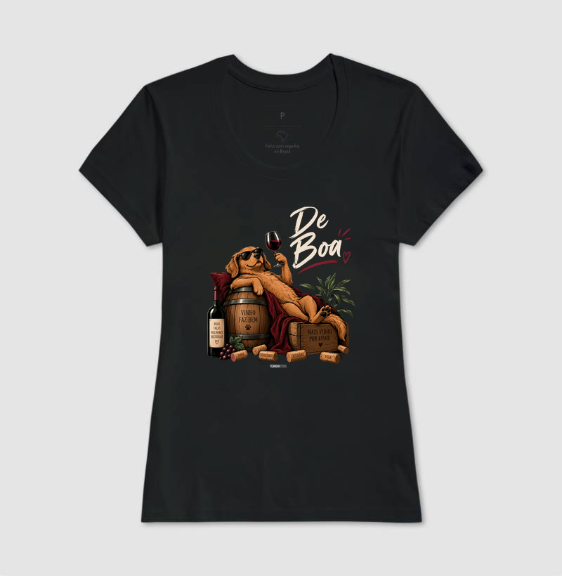 Camiseta “De Boa” Cachorro com Vinho – Lifestyle Relax - Imagem 3