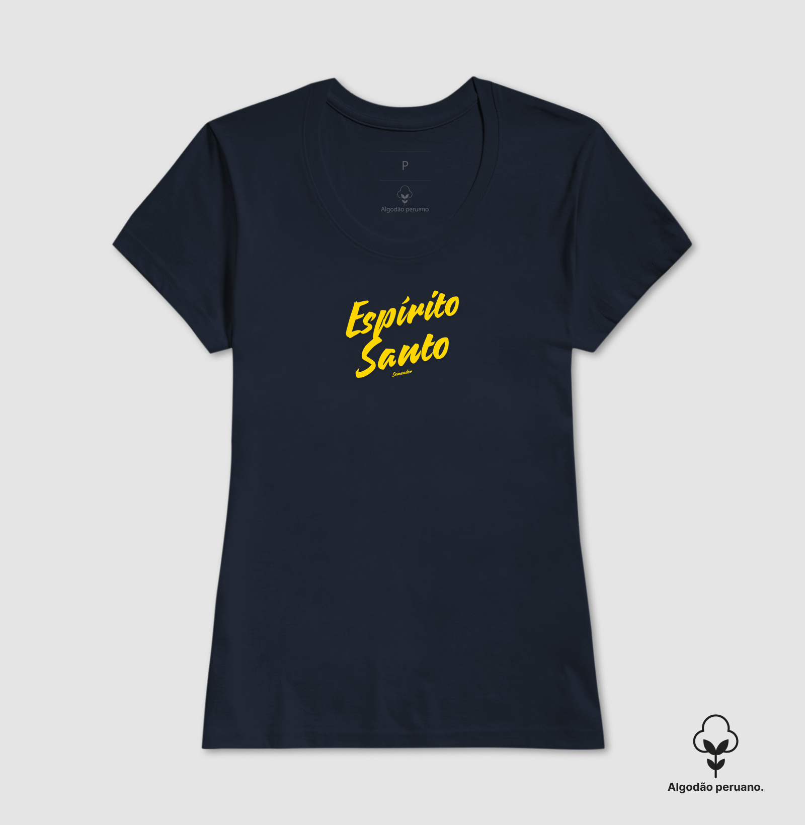 Camiseta Algodão Peruano Cristã Espírito Santo Manuscrito - Imagem 4