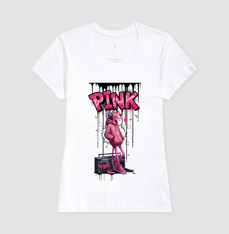 Camiseta Pantera Cor de Rosa Rap - Imagem 5