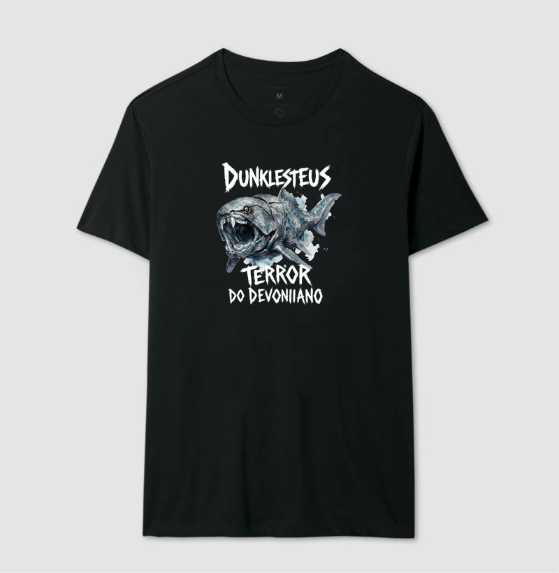  Camiseta Dinossauro Dunkleosteus Ataque Branca Algodão Premium Dinoloco  - Imagem 2