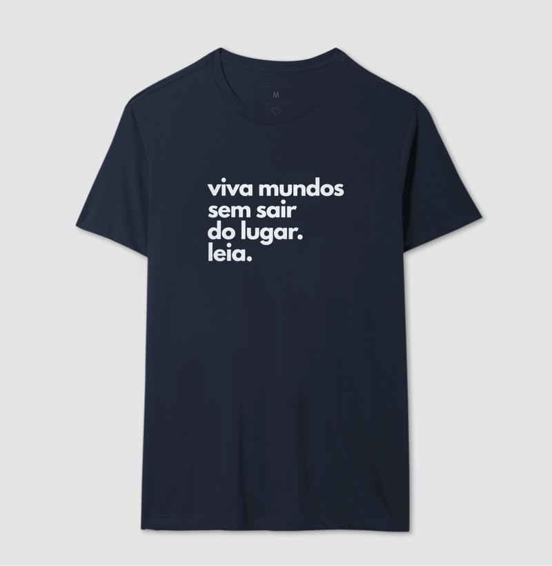 Camiseta Unissex Algodão Viva Mundos Sem Sair do Lugar Leia - Imagem 6