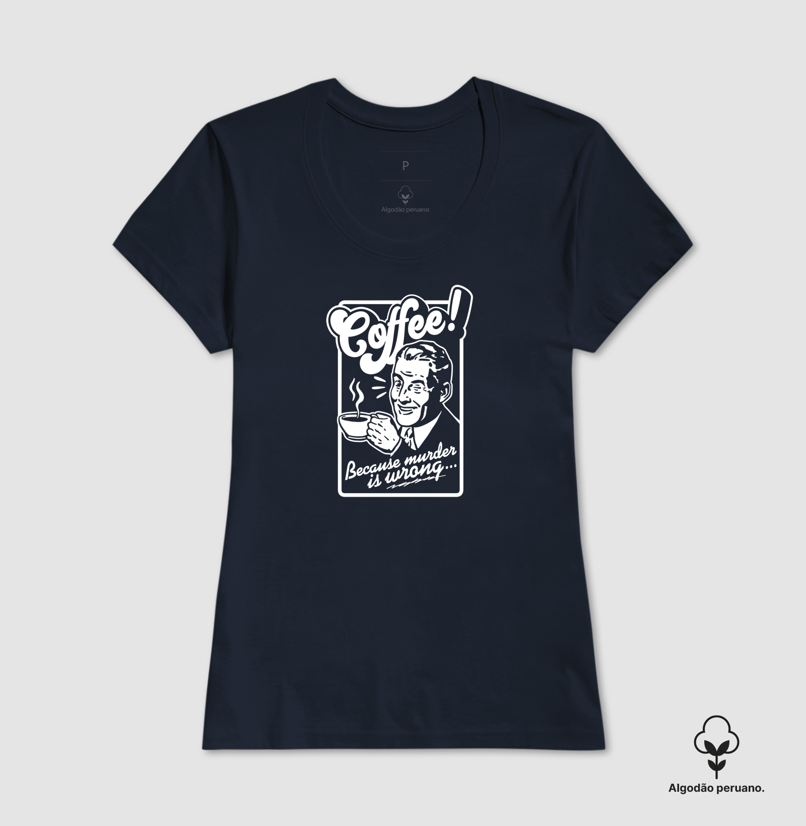 Camiseta Algodão Peruano Coffee Homem - Imagem 5
